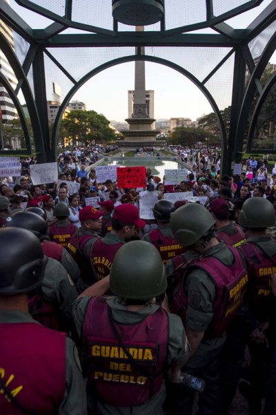 MANIFESTACIÓN EN CARACAS A UN MES DE LA DETENCIÓN DEL DIRIGENTE OPOSITOR LÓPEZ