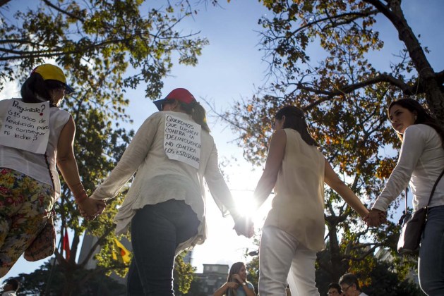 MANIFESTACIÓN EN CARACAS A UN MES DE LA DETENCIÓN DEL DIRIGENTE OPOSITOR LÓPEZ