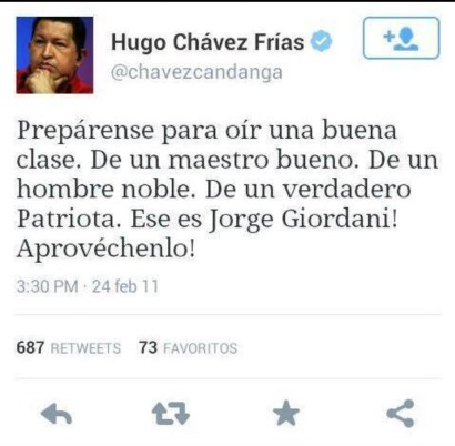 Chavez sobre Giordani