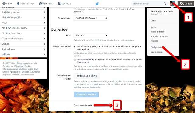 Tres pasos a seguir para desactivar una cuenta de Twitte