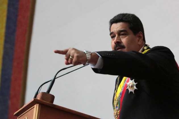 Venezuela's President Nicolas Maduro addresses the national assembly in Caracas