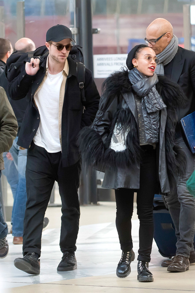 *EXCLUSIVE* FKA Twigs and Robert Pattinson arrive in Paris ahead of her Concert **USA ONLY**