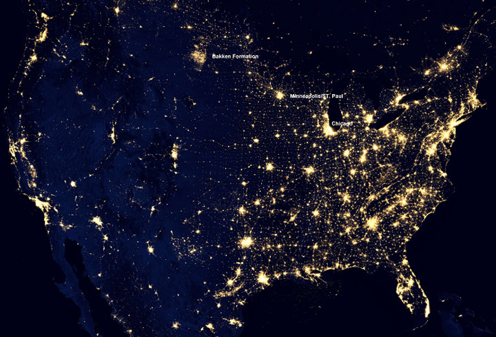 Así se ve Estados Unidos de noche desde el espacio (Foto)