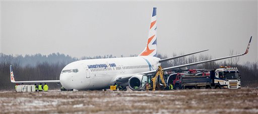 Se resbala avión en Polonia y sale de la pista