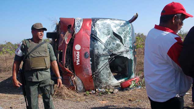 En terapia intensiva cuatro de los 23 heridos del autobús de Pdvsa