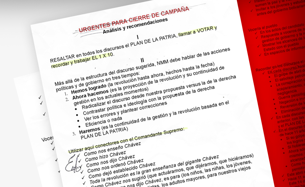 El libreto que seguirá Nicolás para el cierre de su campaña (documento inédito)