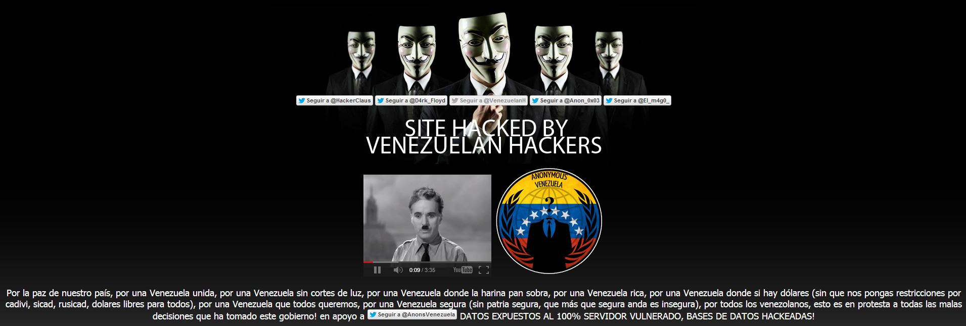 Hackers venezolanos intervienen páginas de la milicia nacional