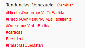 #NicolasQueremosVerTuPartida vs #PuebloConMaduroSiALaHabilitante… el Twitter en Venezuela