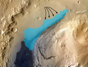 Hallan el rastro de un antiguo lago lleno de vida en Marte