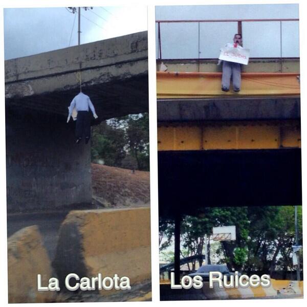 Muñecos ahorcados en varios puntos del municipio Sucre 20A (Foto)