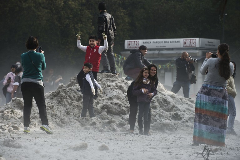 Fuerte tormenta de granizo sorprende a Sao Paulo (Fotos)