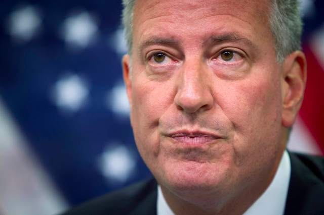 New York City Mayor Bill de Blasio speaks during a news conference about Dr. Craig Spencer after it was confirmed that Spencer has contracted Ebola, in New York