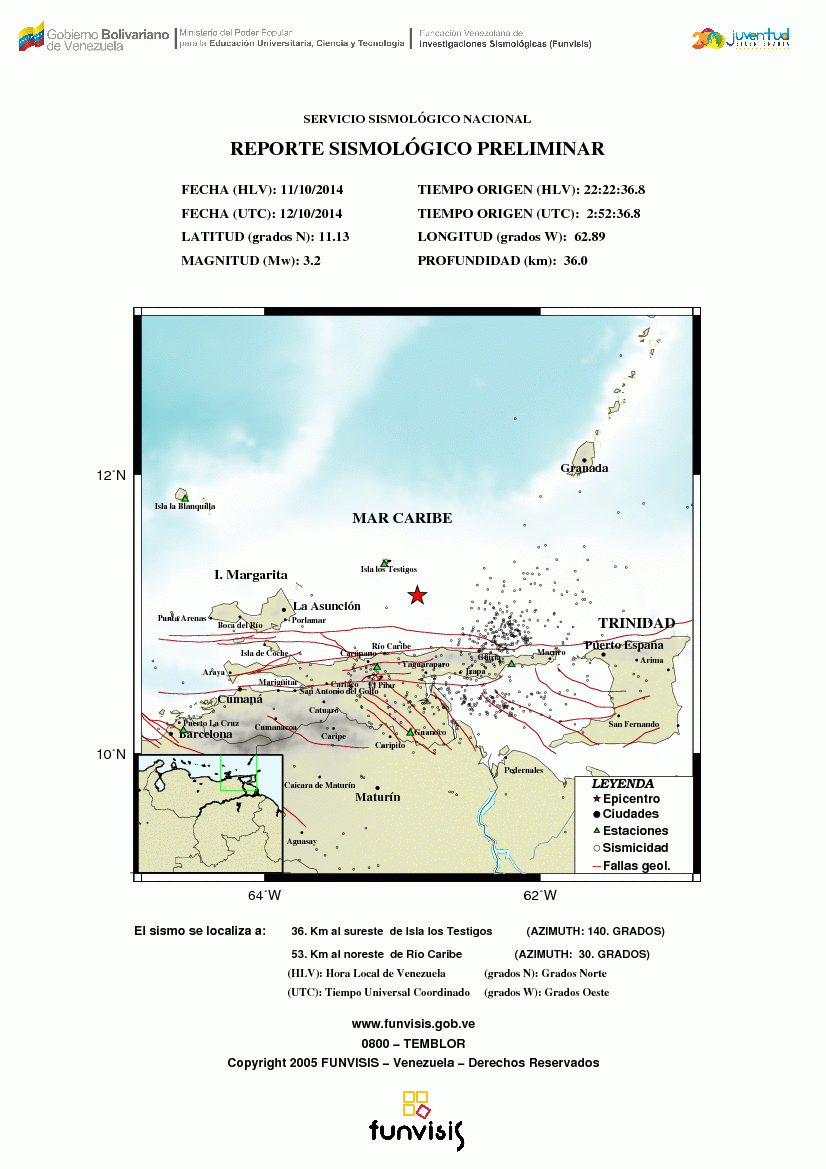 Tembló en la Isla Los Testigos