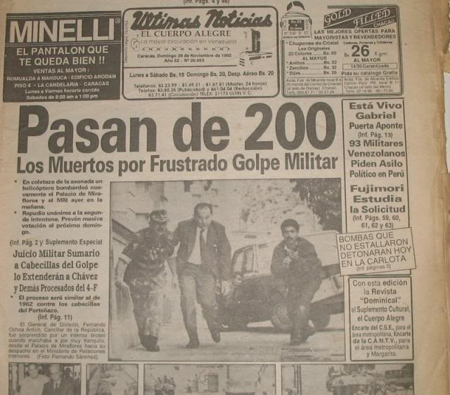 Por siempre golpistas: Más de 100 muertos (200 extraoficial) dejó el 27-N de 1992