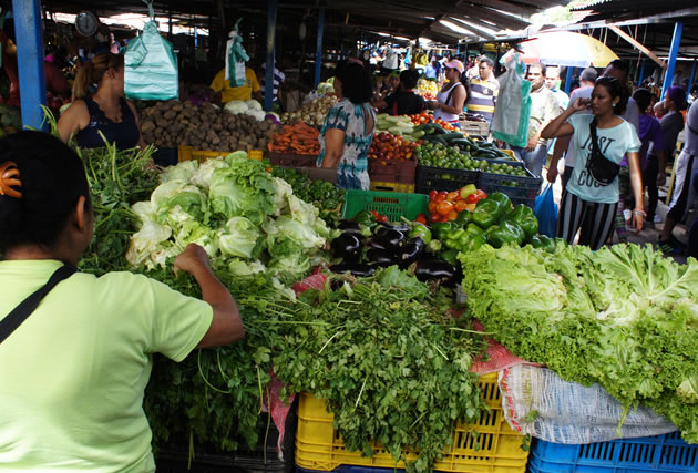 Frutas, legumbres y verduras por cajas cuestan un realero