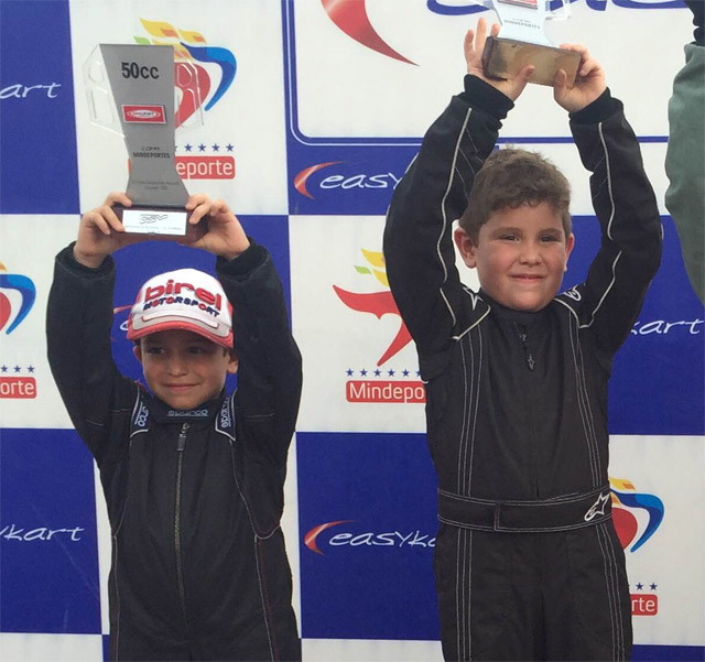 Hernández, Pereira y Salazar en lo alto del podio en IV válida Nacional de Easykart