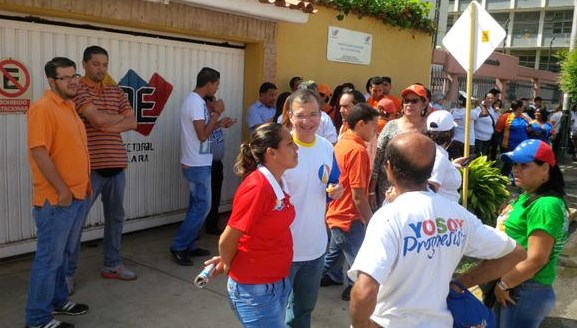 Concentración de opositores frente al CNE en Barquisimeto