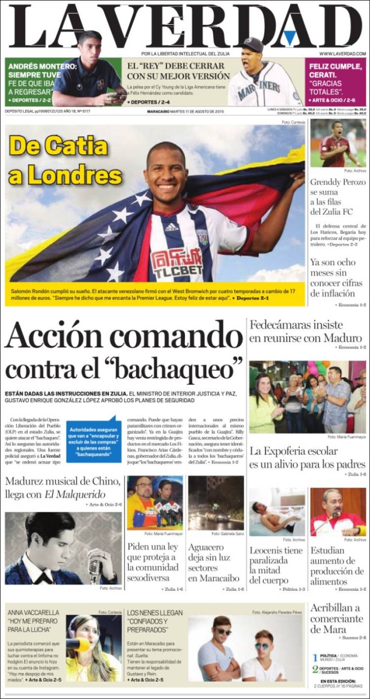 Portadas del martes 11 de agosto de 2015