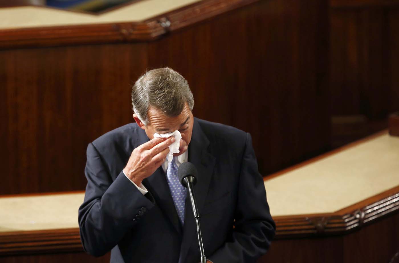 John Boehner se despide de la Cámara de Representantes, con sus ya tradicionales lágrimas (Fotos)