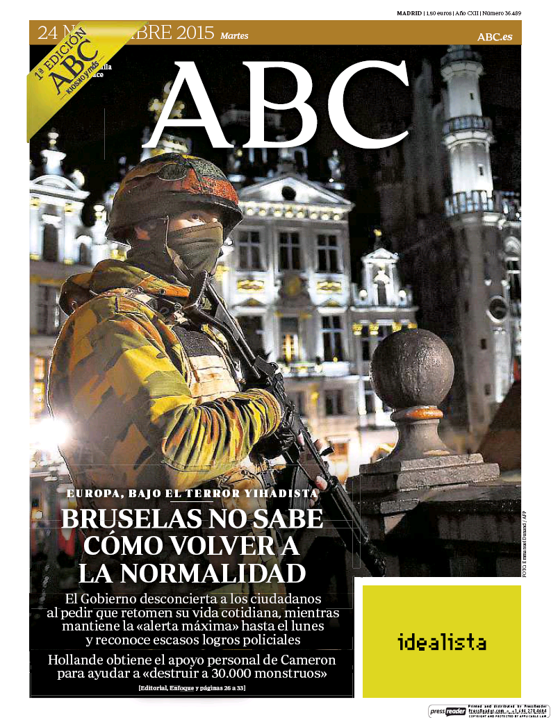 Portadas de la prensa internacional de este martes 24 de noviembre de 2015