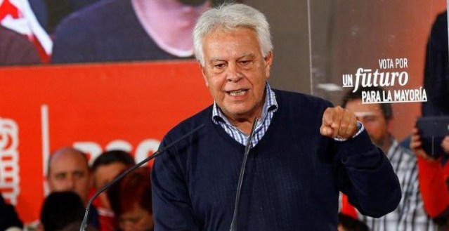 El expresidente del gobierno español, Felipe González durante un acto de campaña del PSOE en Madrid. EFE