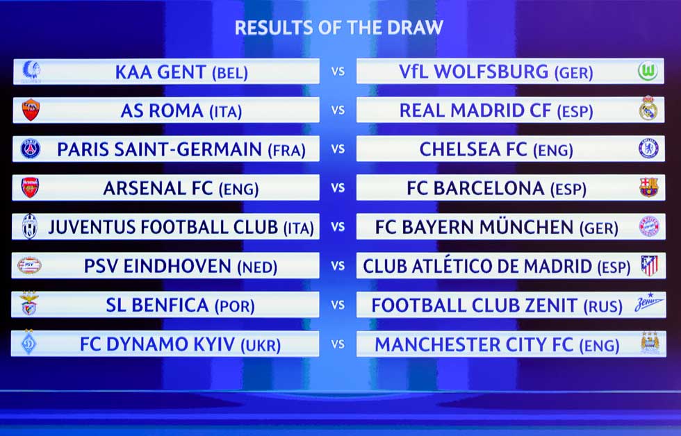 Duelo de titanes en los octavos de la Champions: Juventus-Bayern, Roma-Real Madrid y Arsenal-Barcelona (FOTO)