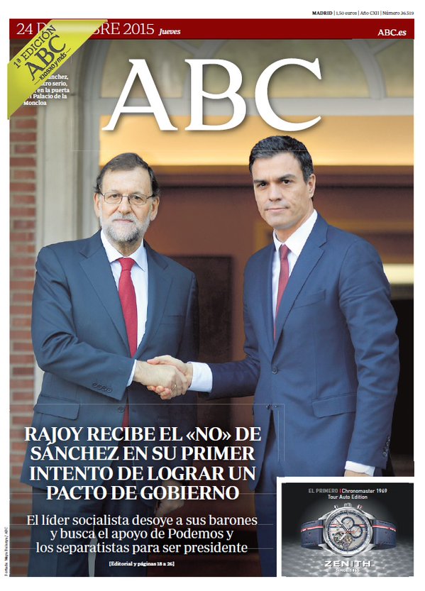 Portadas de la prensa internacional de este jueves 24 de diciembre de 2015