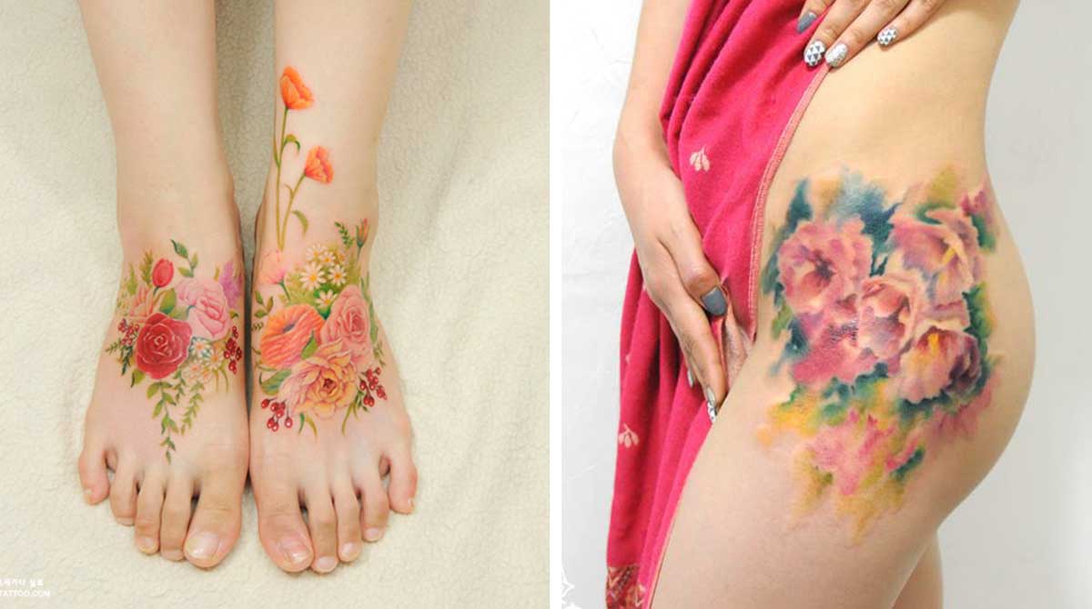 Los más coloridos tatuajes florales para cubrir tu cuerpo (FOTOS)