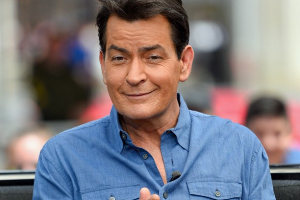 UNIVERSAL CITY, CA - MAY 12:  Charlie Sheen visits "Extra" at Universal Studios Hollywood on May 12, 2015 in Universal City, California.  (Photo by Noel Vasquez/Getty Images)