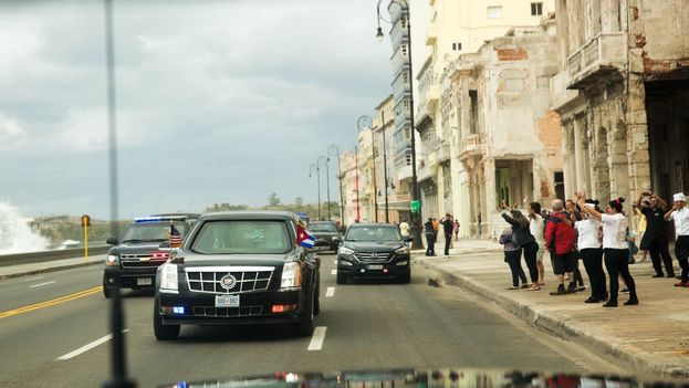 La caravana del presidente de EE UU, Barack Obama, en La Habana. (Casa Blanca)