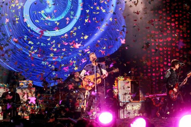 Coldplay durante su paso por Chile, días antes de llegar al Maracaná.  Foto: EFE/STR