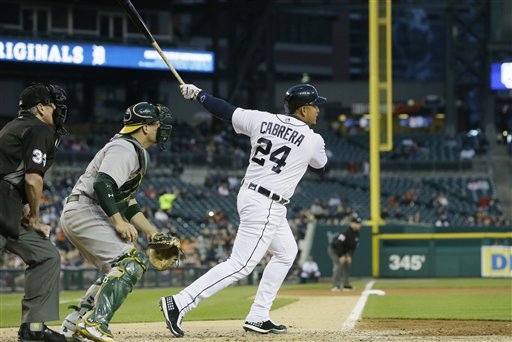 Miguel Cabrera conectó dos jonrones en victoria de Detroit sobre Oakland