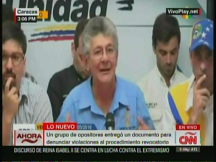 Ramos Allup: Nadie nos puede imputar ni una botella quebrada, ningún hecho de agresión