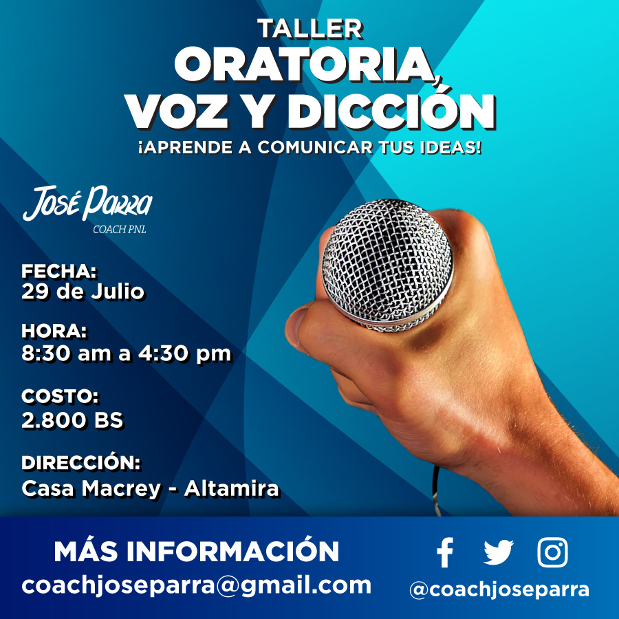 Conviértete en un comunicador de élite con el taller: “Oratoria, Voz y Dicción”