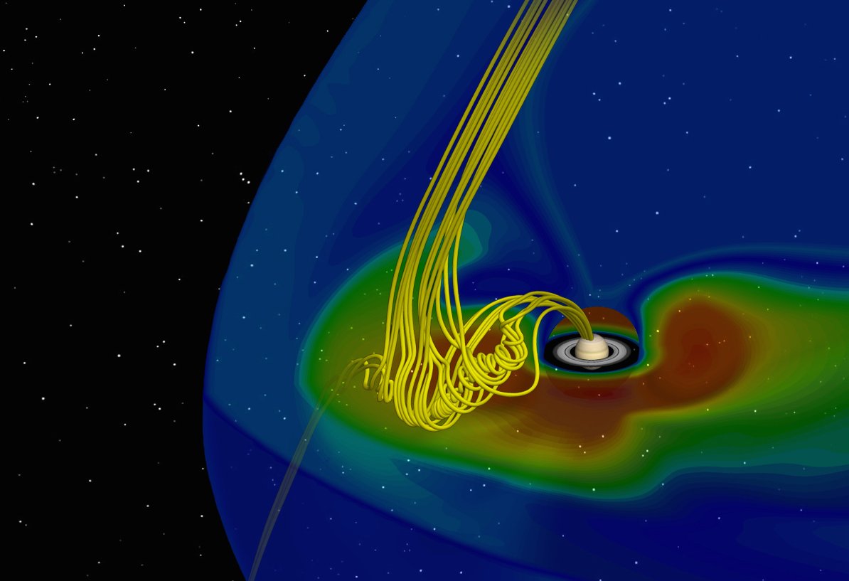 Observan cuerdas magnéticas que unen el sol con saturno