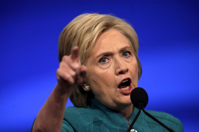 Democratic Presidential candidate Hillary Clinton addresses the (AFSCME) American Federation of State, County and Municipal Employees at their conference at the Las Vegas Convention Center July 19, 2016 in Las Vegas, Nevada. / AFP PHOTO / John GURZINSKI