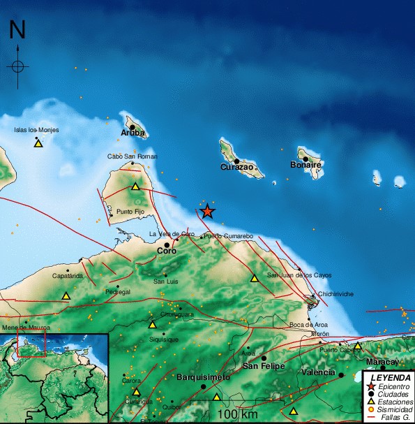 Sismo de magnitud 2.7 se registró en Falcón este lunes