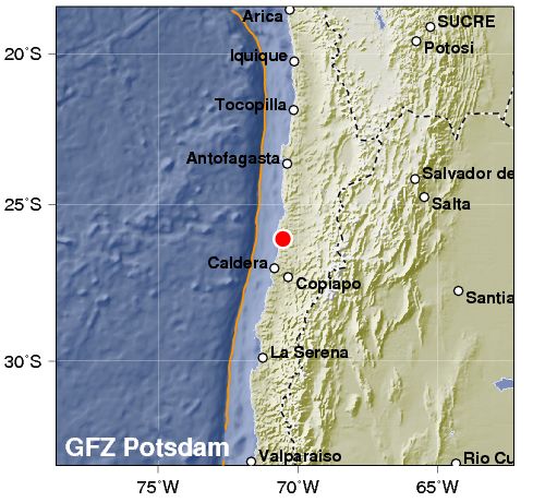 Fuerte sismo sacude el norte de Chile