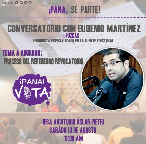 “Pana Vota” invita a conversatorio sobre Referendo Revocatorio