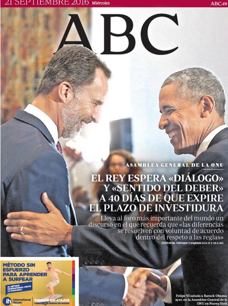 Portadas de la prensa internacional de este miércoles 21 de septiembre de 2016