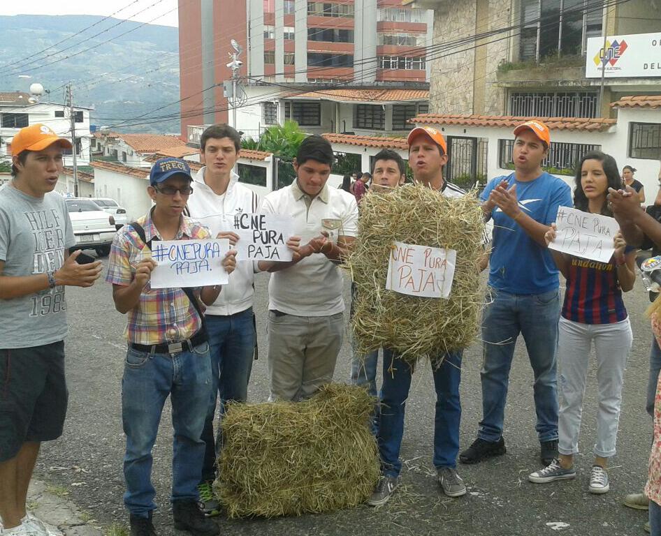 Activistas de VP en Táchira realizaron protesta denominada “CNE pura paja”