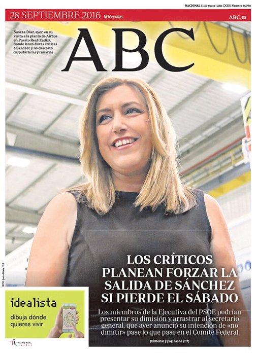 Portadas de la prensa internacional de este miércoles 28 de septiembre de 2016