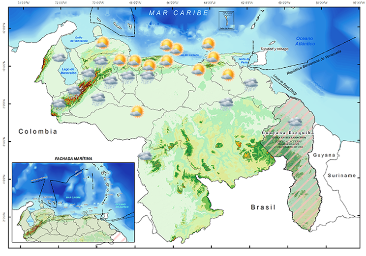 Inameh prevé lluvias dispersas para la tarde este domingo en gran parte del país