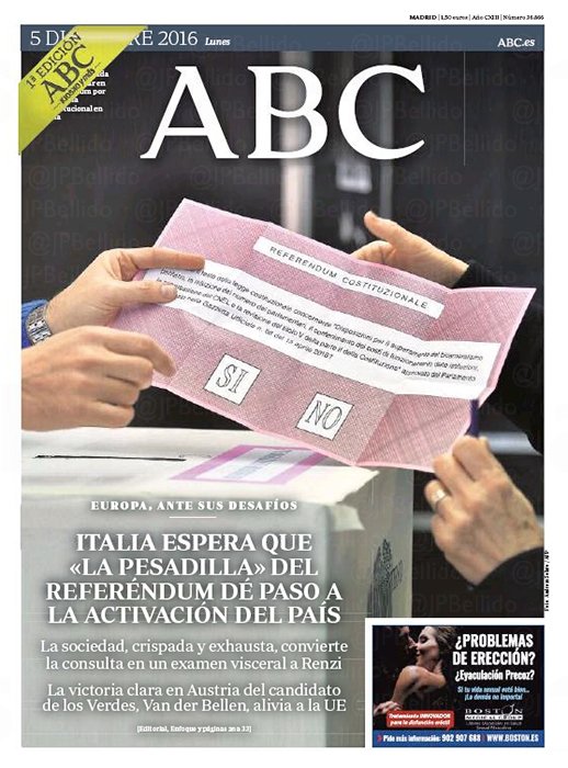 Portadas de la prensa internacional de este lunes 05 de diciembre