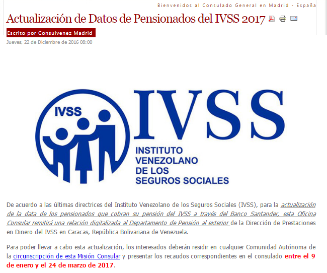 Gobierno bolivariano reconoce impago a los pensionados en el exterior (DOCUMENTO)