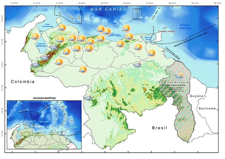 El estado del tiempo en Venezuela este #16Sep, según el Inameh