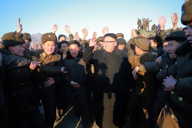 North Korean leader Kim Jong Un guides the test-fire of Pukguksong-2 on the spot, in this undated photo released by North Korea's Korean Central News Agency (KCNA) in Pyongyang February 13, 2017. KCNA/Handout via Reuters ATTENTION EDITORS - THIS PICTURE WAS PROVIDED BY A THIRD PARTY. REUTERS IS UNABLE TO INDEPENDENTLY VERIFY THE AUTHENTICITY, CONTENT, LOCATION OR DATE OF THIS IMAGE. FOR EDITORIAL USE ONLY. NO THIRD PARTY SALES. SOUTH KOREA OUT.  THIS PICTURE IS DISTRIBUTED EXACTLY AS RECEIVED BY REUTERS, AS A SERVICE TO CLIENTS.