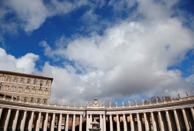 Pope Francis leads the Angelus prayer in Saint Peter's square at the Vatican March 5, 2017. REUTERS/Tony Gentile