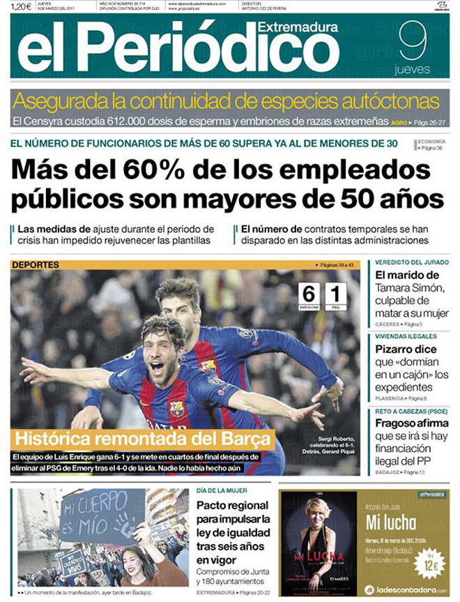 Portadas de la prensa internacional de este jueves 9 de marzo