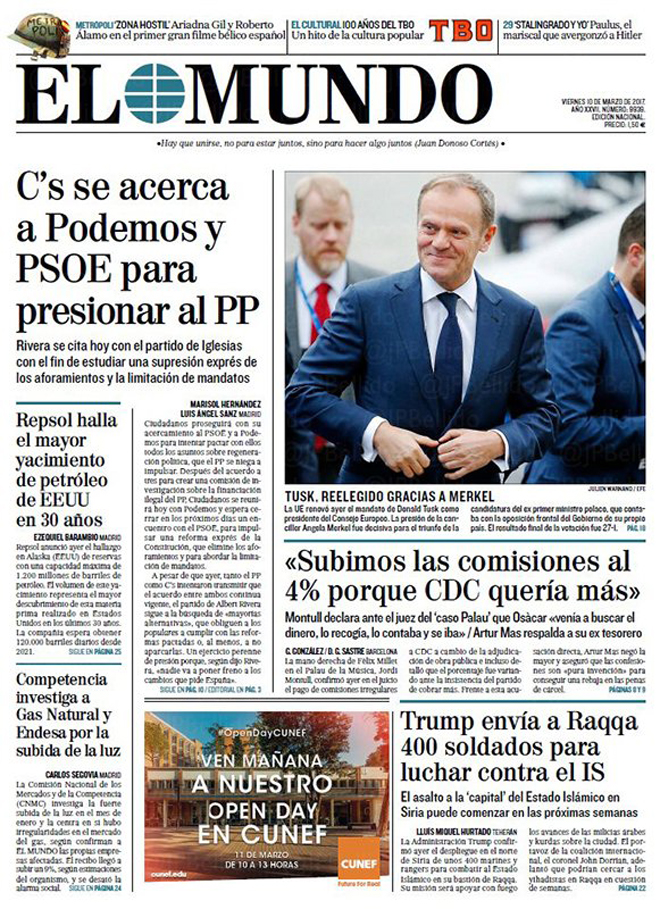 Portadas de la prensa internacional de este viernes 10 de marzo